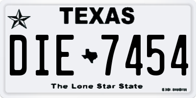 TX license plate DIE7454