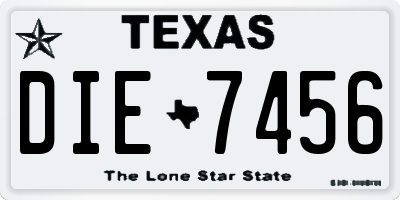 TX license plate DIE7456