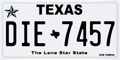 TX license plate DIE7457