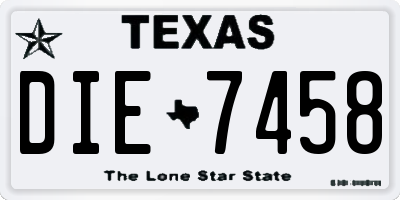 TX license plate DIE7458