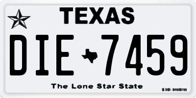 TX license plate DIE7459