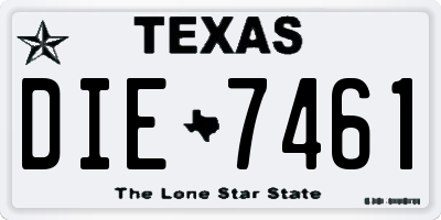 TX license plate DIE7461
