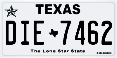 TX license plate DIE7462