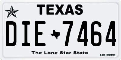 TX license plate DIE7464