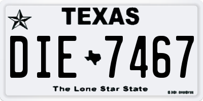 TX license plate DIE7467