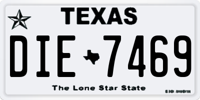 TX license plate DIE7469