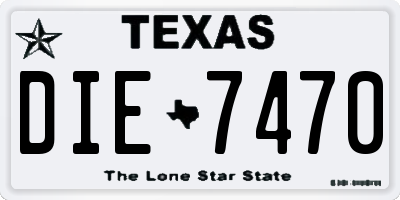 TX license plate DIE7470