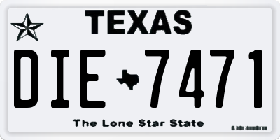 TX license plate DIE7471