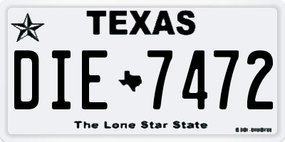 TX license plate DIE7472