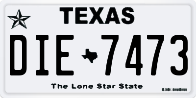 TX license plate DIE7473