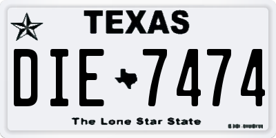 TX license plate DIE7474