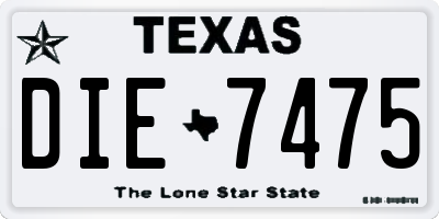 TX license plate DIE7475