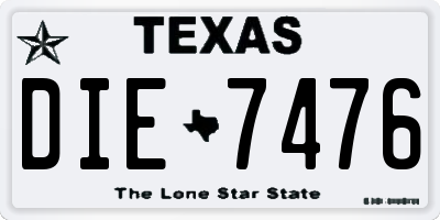TX license plate DIE7476