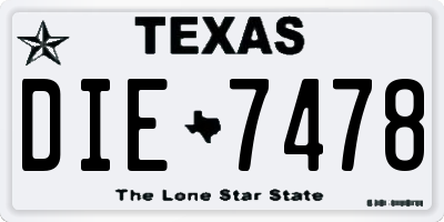TX license plate DIE7478