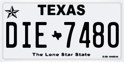 TX license plate DIE7480