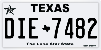 TX license plate DIE7482