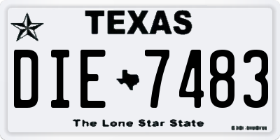 TX license plate DIE7483
