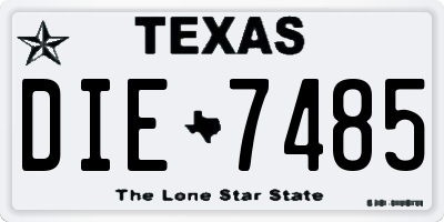 TX license plate DIE7485