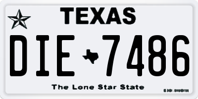 TX license plate DIE7486