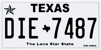TX license plate DIE7487