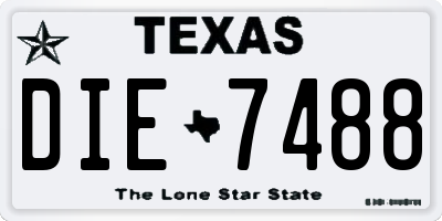 TX license plate DIE7488