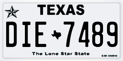 TX license plate DIE7489