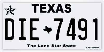 TX license plate DIE7491