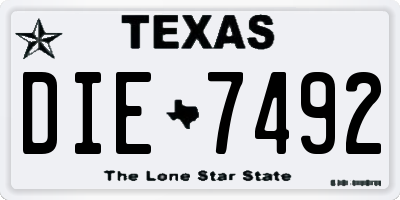 TX license plate DIE7492