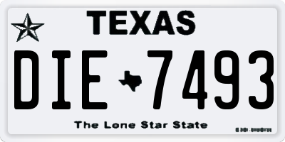 TX license plate DIE7493