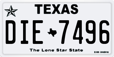 TX license plate DIE7496