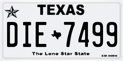 TX license plate DIE7499