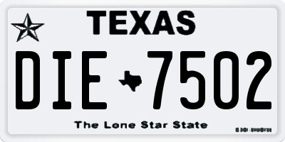 TX license plate DIE7502