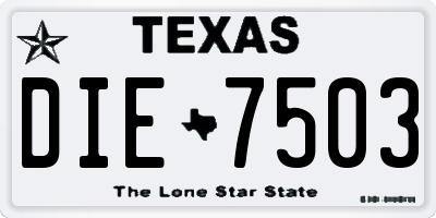 TX license plate DIE7503