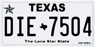 TX license plate DIE7504