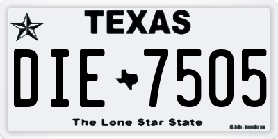 TX license plate DIE7505
