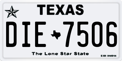 TX license plate DIE7506
