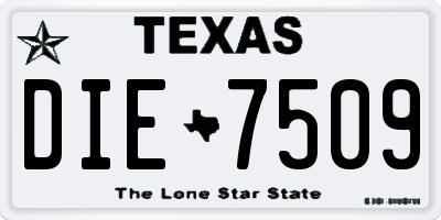TX license plate DIE7509