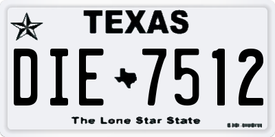 TX license plate DIE7512