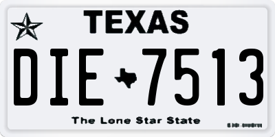TX license plate DIE7513