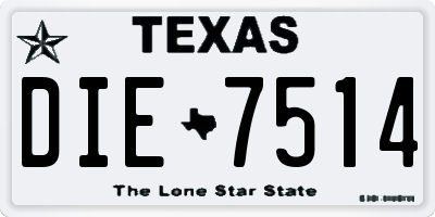 TX license plate DIE7514