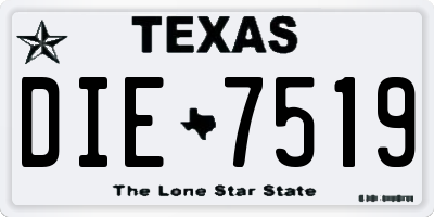 TX license plate DIE7519