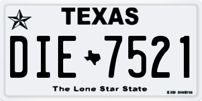TX license plate DIE7521