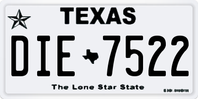 TX license plate DIE7522