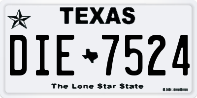 TX license plate DIE7524