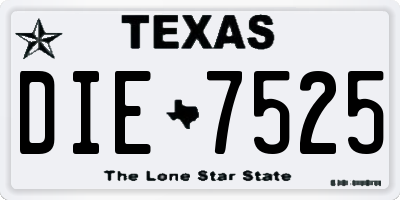TX license plate DIE7525