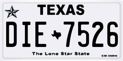 TX license plate DIE7526