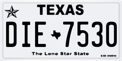 TX license plate DIE7530