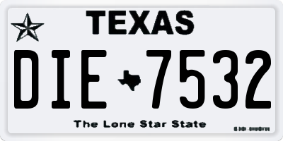 TX license plate DIE7532
