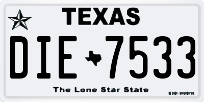 TX license plate DIE7533