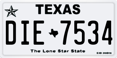 TX license plate DIE7534